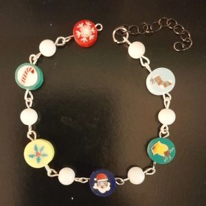 Handmade clay christmas bracelet